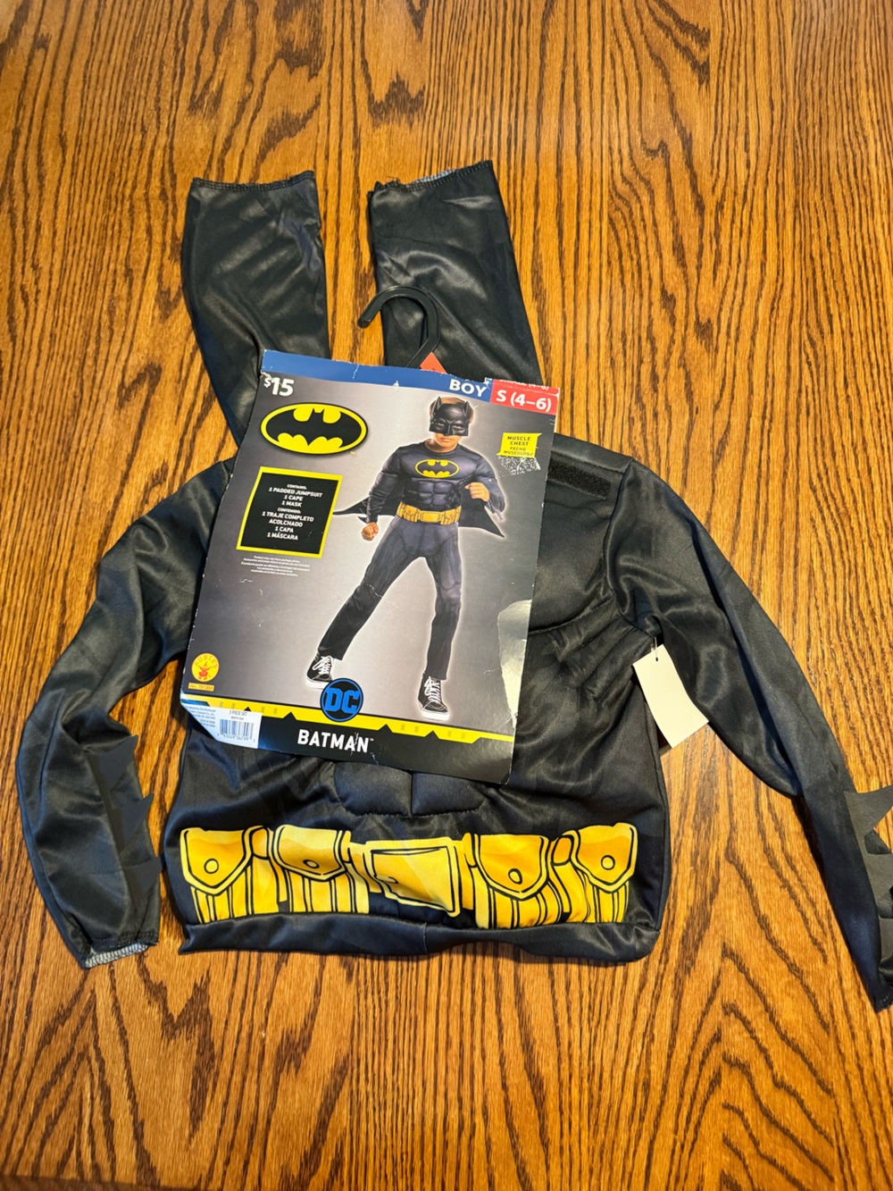 Batman Boys Black and Yellow Costume Jacket with Printed Utility Belt—NO MASK‼️
